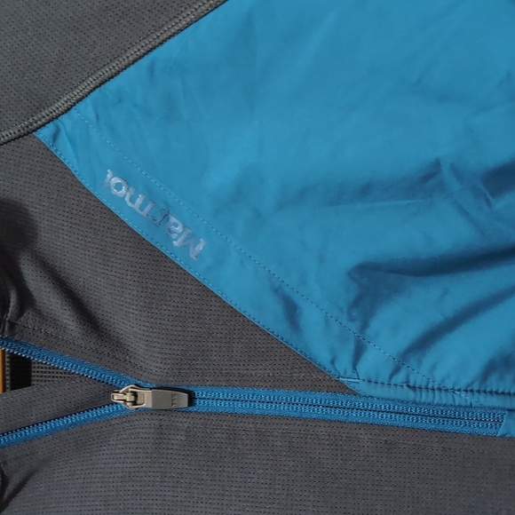 Marmot Gray Blue Hanging Rock Top 1/2 Zip Mock Neck Pullover Men's size Large - Picture 3 of 8